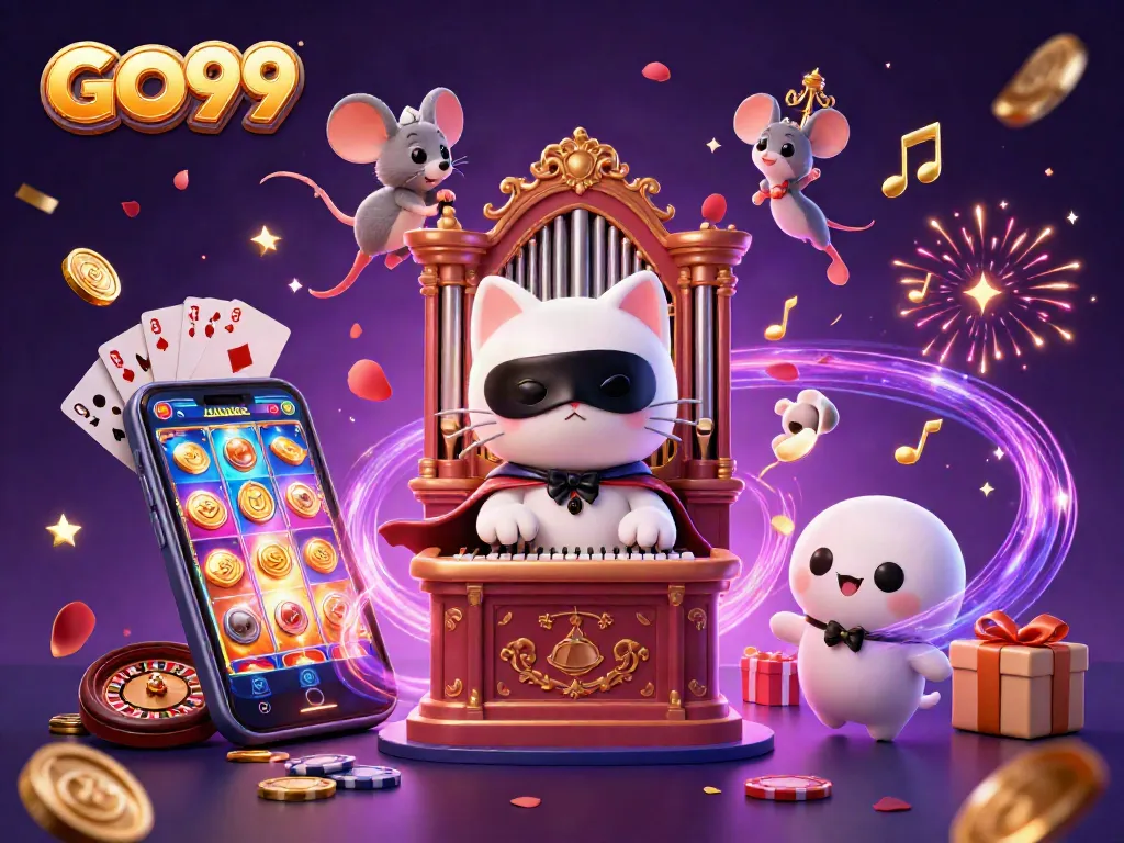 Experience the exciting world of GO99 online casino with vibrant characters and thrilling game elements.