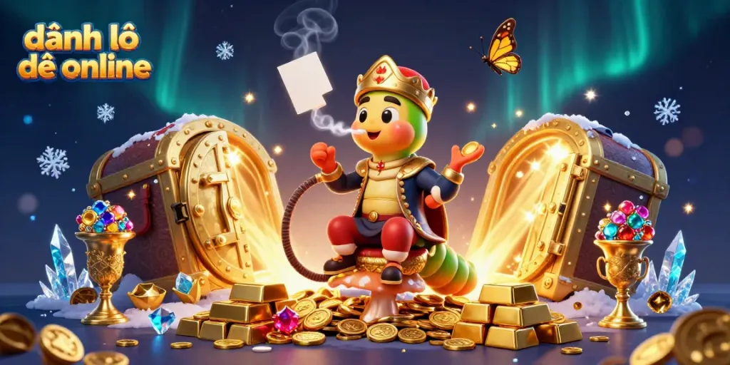 Experience đánh lô đề online with a vibrant scene of a caterpillar hookah-master in a casino setting.