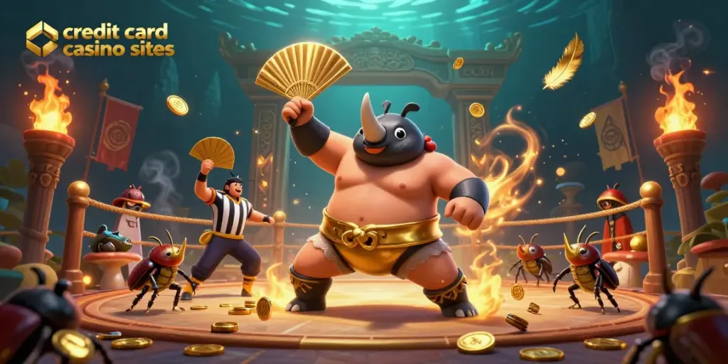 Experience excitement with our engaging illustration of credit card casino sites featuring dynamic characters and vibrant action.