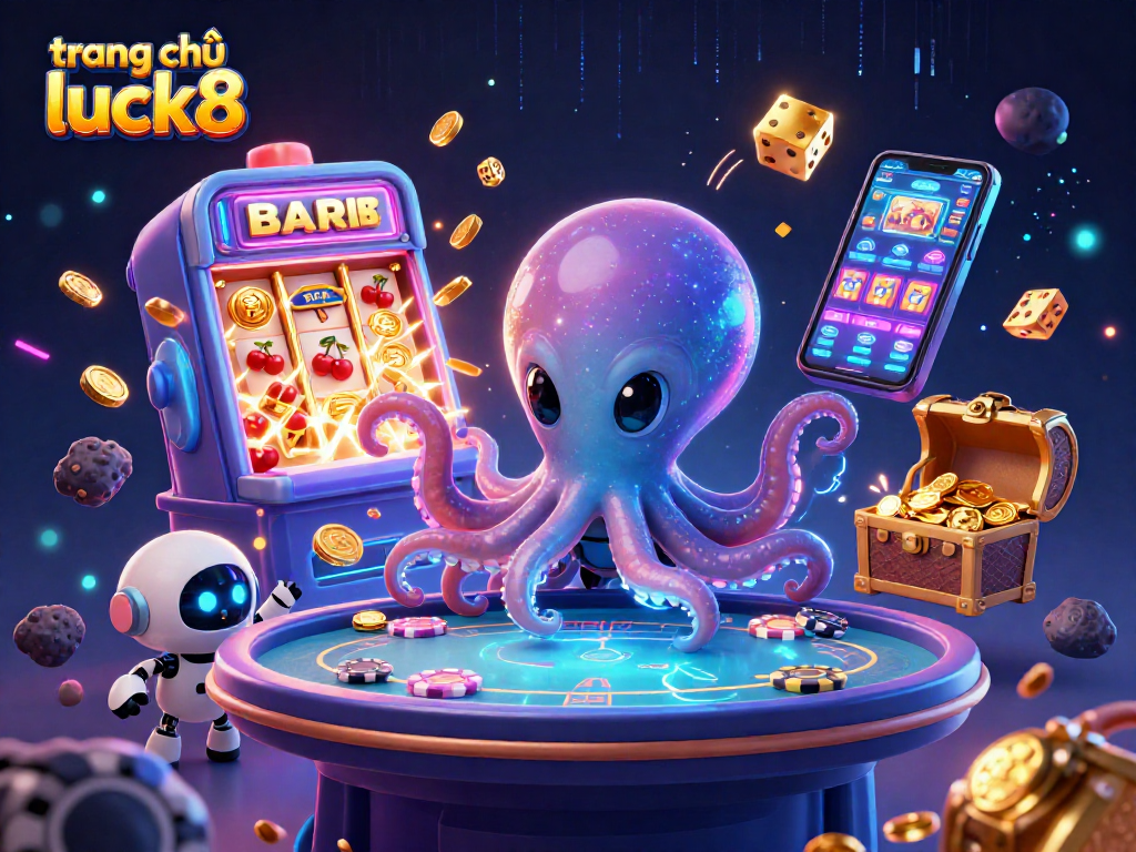 Experience the excitement of navigating the trang chủ luck8 with a vibrant 3D-inspired casino adventure featuring an alien octopus and dynamic gaming elements.