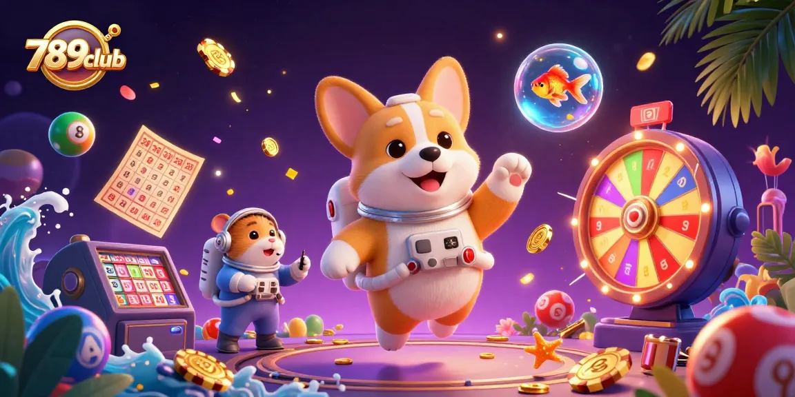 Experience thrilling adventures at 789club with a vibrant space casino scene featuring playful characters.