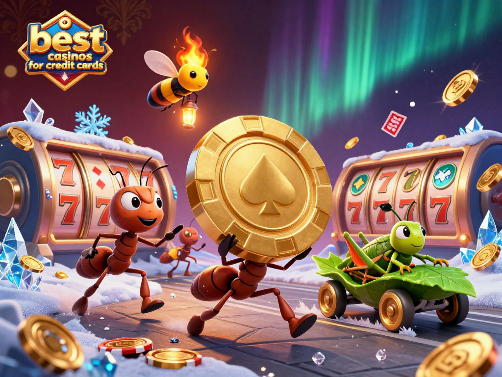 Experience the excitement of the best casinos for credit cards with this dynamic 3D illustration featuring a heist scene.