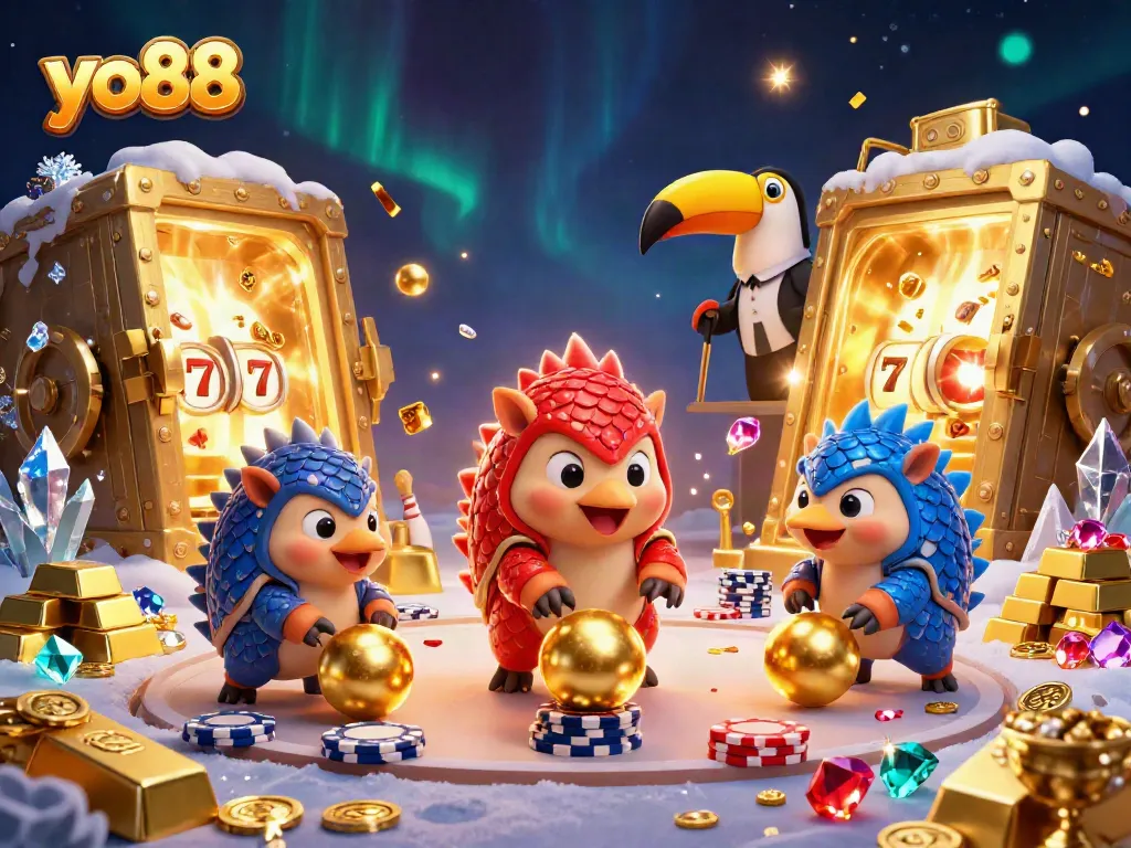 Experience thrilling gameplay with yo88 as pangolins compete amidst golden treasures.