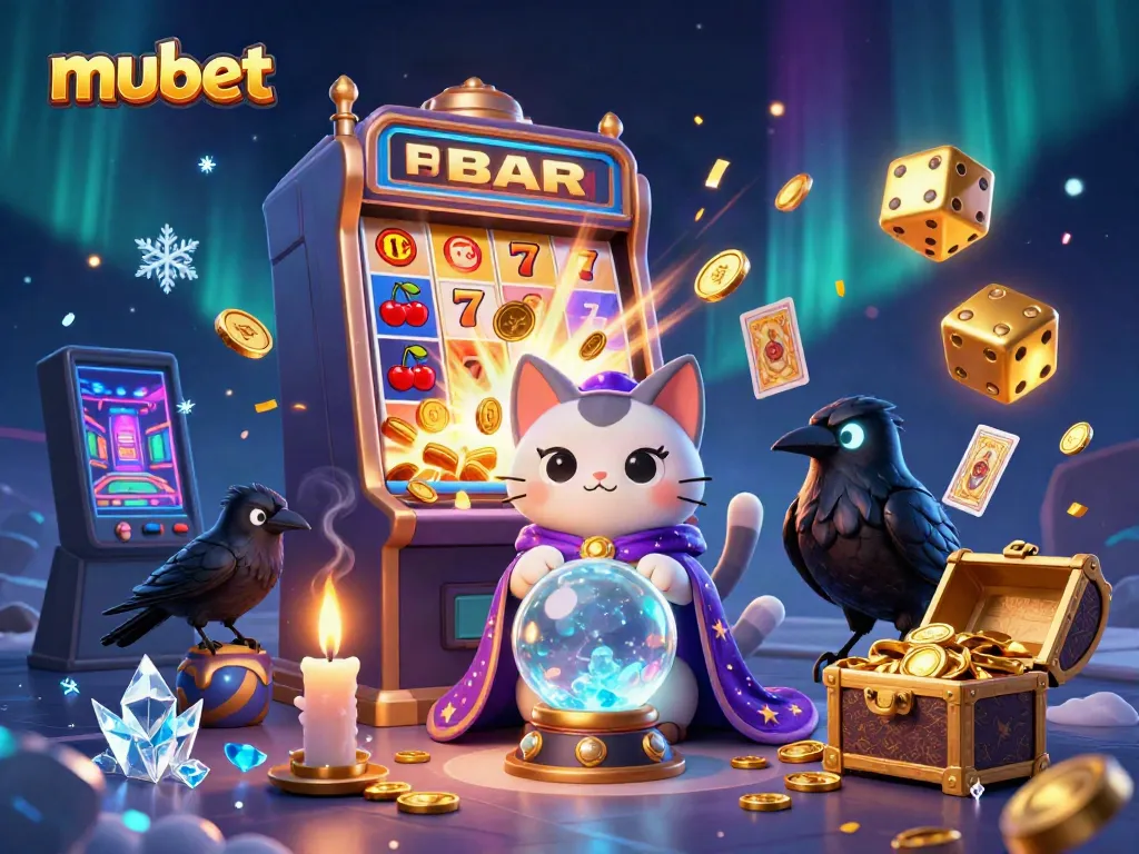 Experience thrilling casino wins with mubet's vibrant 3D illustration featuring a mystical fortune teller.