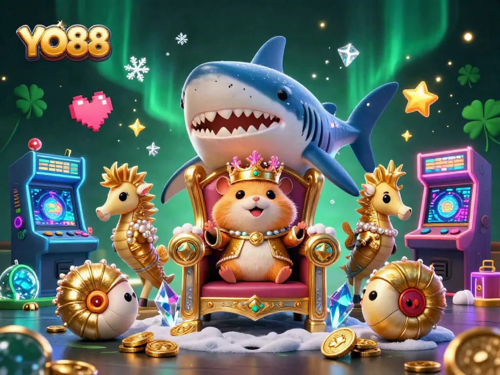 Play exciting games on YO88 with vibrant gaming elements and a fun 3D illustration.