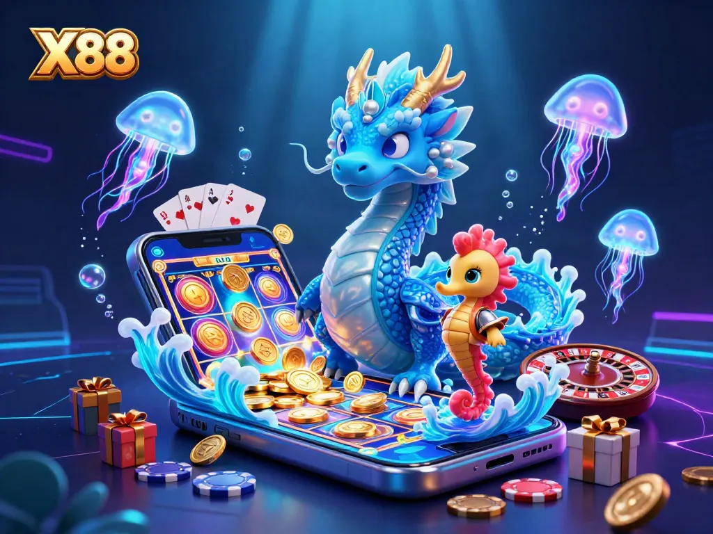 X88 offers dynamic casino adventures with vibrant characters, glowing games, and immersive elements.