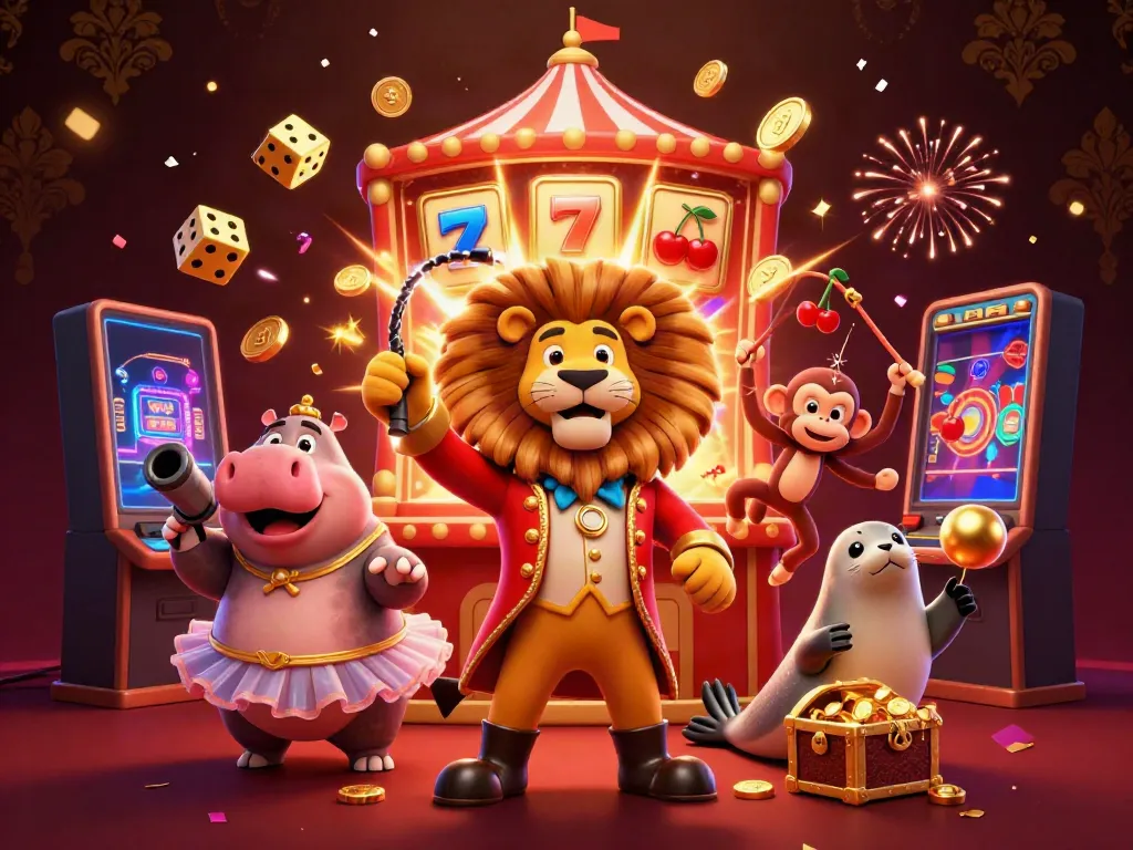 Experience the excitement of Tài xỉu md5 with vibrant characters and dynamic slot elements in a colorful casino setting.