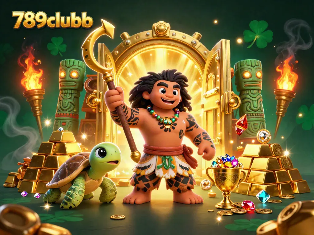Experience thrilling gameplay at 789clubb with a vibrant scene of a hawk demigod and treasures.