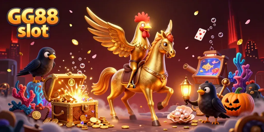 Experience the thrill of GG88 slot with vibrant characters and a captivating casino atmosphere.