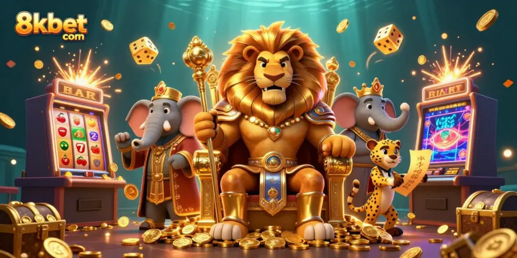 Engage with exciting gaming thrills at 8kbet com featuring dynamic characters and casino elements.